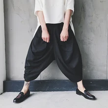 Новинка мужчин штаны-шаровары трехмерная вырезать Штаны брюки длиной до щиколотки мужской хип-хоп Low-Rise Свободные Штаны Костюмы