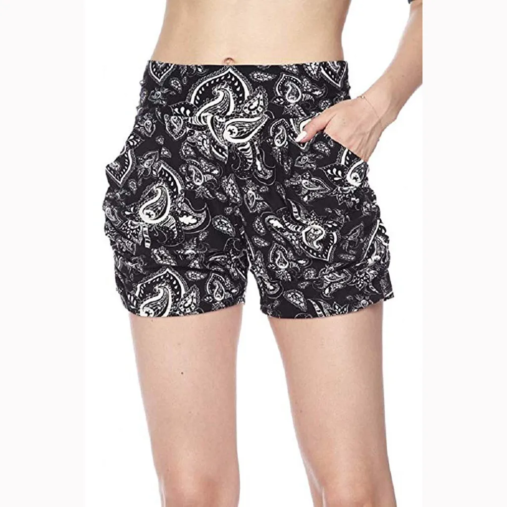 

Shorts of Women Ladies Summer Pattern Print Pocket Short Trouser