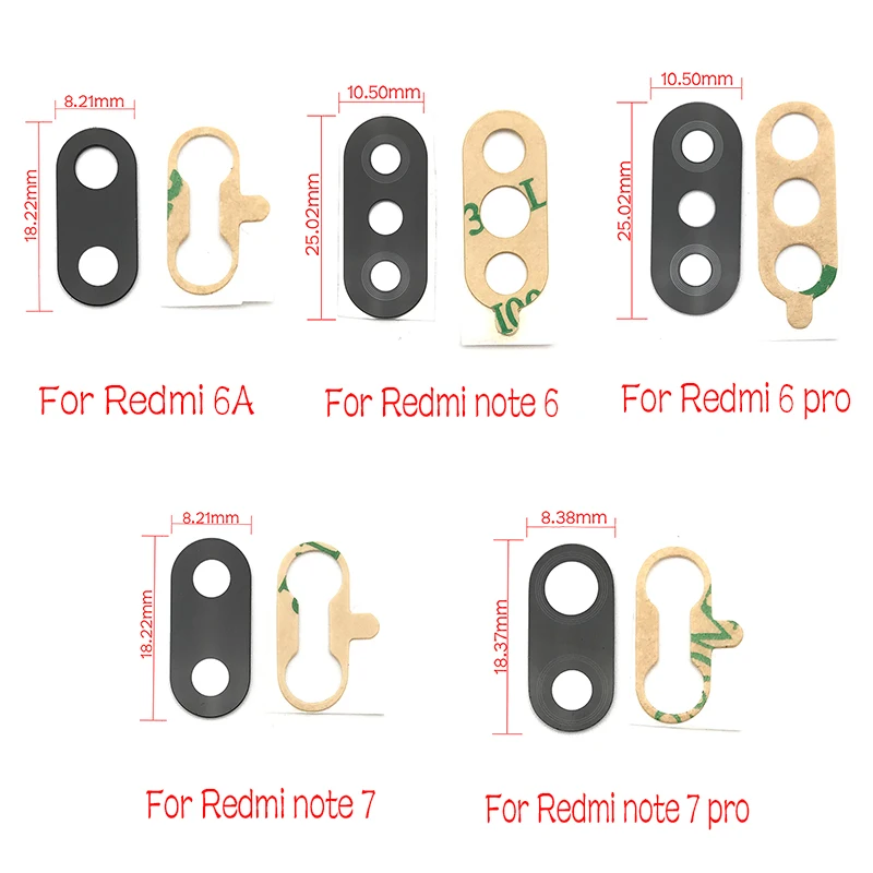 

Rear Back Camera Glass Lens Cover For Xiaomi Redmi Note 7 6 5 5A 6A Pro PLus S2 With Adhesive Sticker