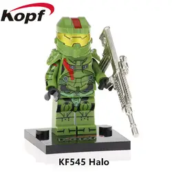 20 шт. KF545 строительные блоки Halo Spartan Solider Warrior с настоящим металлическим оружием Фигурки Коллекция деталек для детей подарочная игрушка
