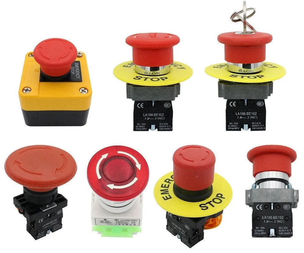 Electrical Buttons For Industrial Electrical Equipment Start And Stop Buttons NC Emergency Stop Tuttons Multiple Models 1 Pc