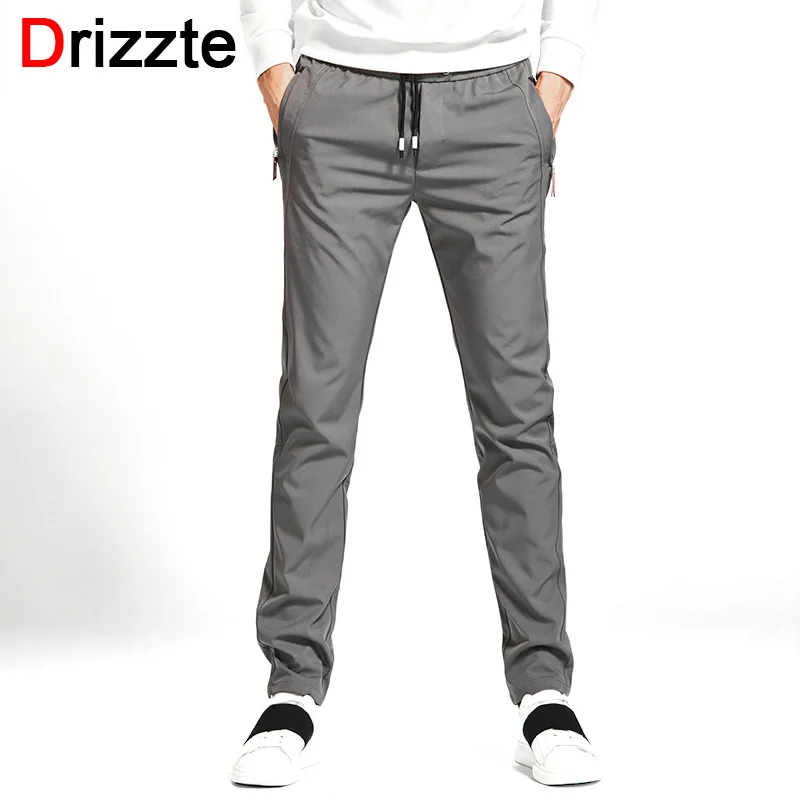 Drizzte Mens Stretch Fashion Slim Fit Pants Elastic Waist