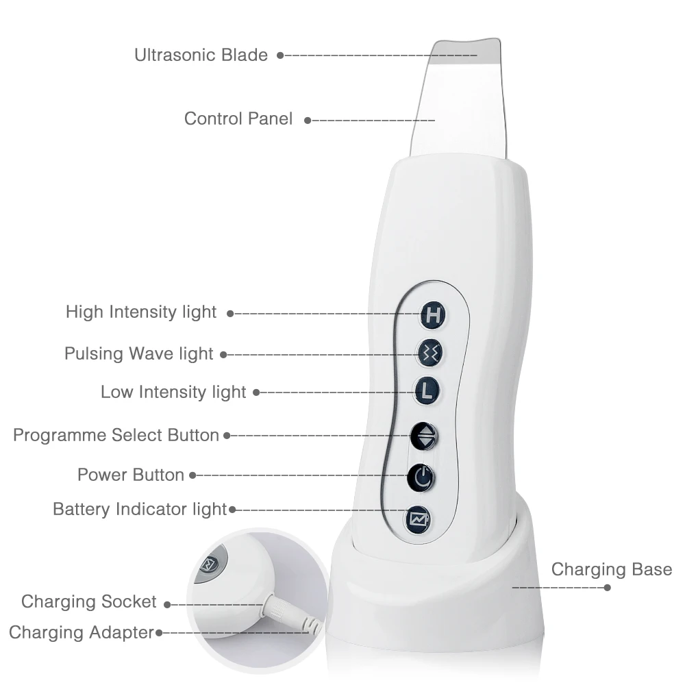 Skin Scrubber Ultrasonic Face Exfoliators Spatula Rejuvenation Skin Peeling Pores Cleanser Vibration Facial Massager Beauty Tool (5)
