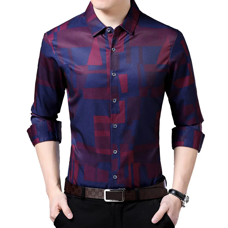 Новые модные роскошные Для мужчин одежда свободные Для мужчин рубашка с длинными рукавами Для мужчин хлопок печатных Повседневное Для мужчин деловые рубашки в повседневном стиле 5XL 6XL 7XL