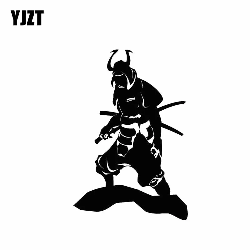 

YJZT 9.3*13.7CM Vivid Japanese Samurai Warrior Car Sticker Decal Soldier Black/Silver Covering The Body Vinyl C21-0099