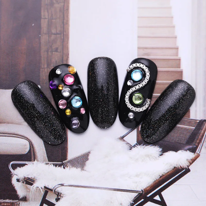 3D Nail Art Стразы красочный ноготь маникюрный-разные размеры шпильки Маникюр круглый плоский низ блестящие камни для ногтей прозрачное украшение для ногтей