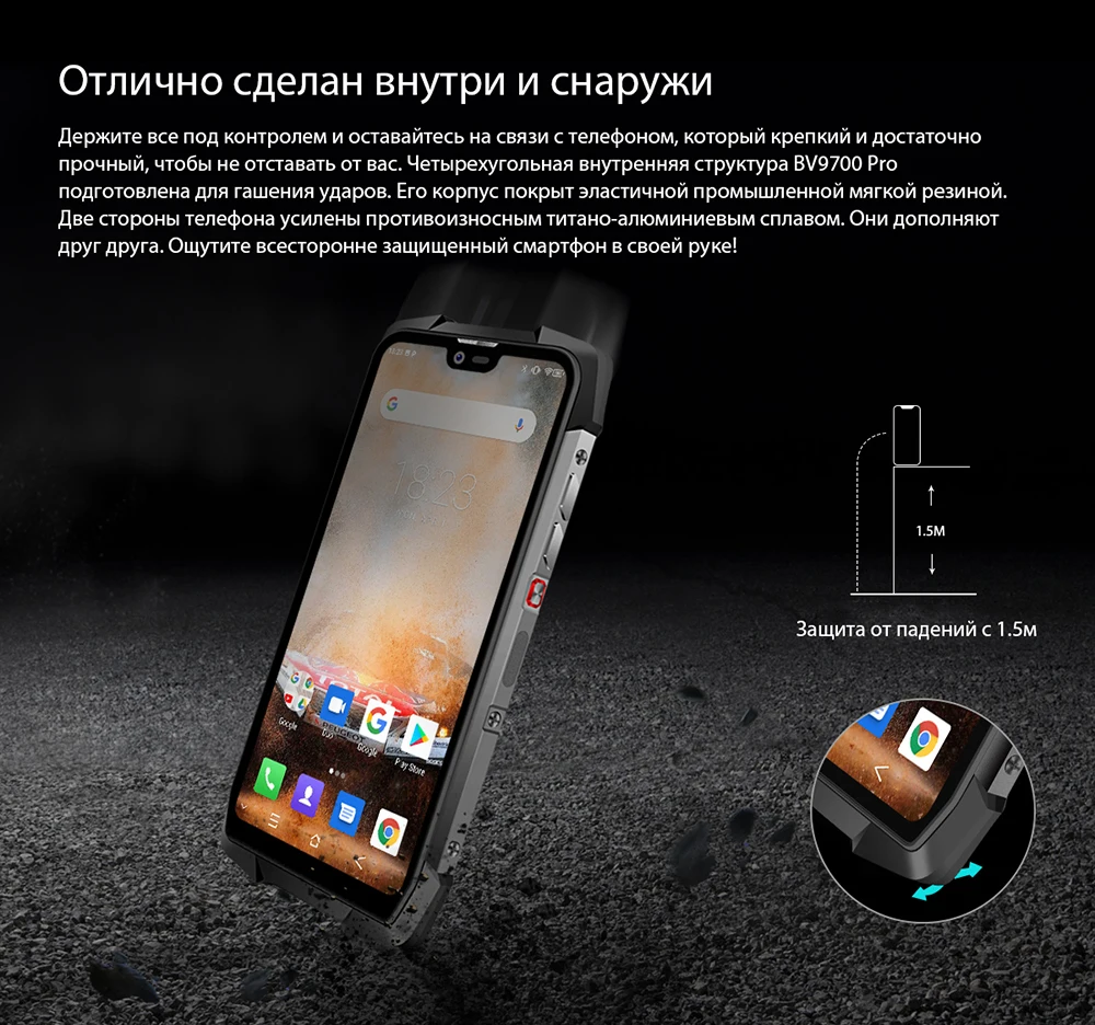 Blackview BV9700 Pro IP68 Водонепроницаемый Прочный внешний смартфон 6 ГБ+ 128 ГБ Android 9,0 камера ночного видения 16,0 Мп 4G мобильный телефон