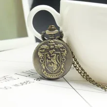 Гарри Поттер Хогвартс факультет Гриффиндор Лев Цвет циферблат кварцевые карманные часы Аналоговые подвеска Цепочки и ожерелья детские часы цепи подарок