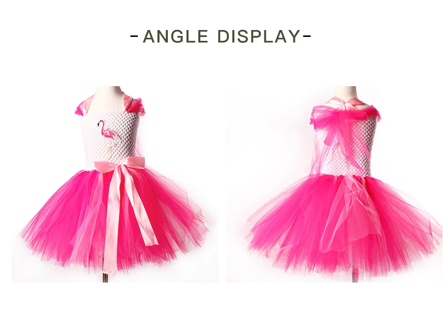 Girls Flamingo Kiss Tutu Dress Cartoon Flamingos Flower Princess Dresses for Photo Birthday Party Dress Up Clothing Summer Dress (23)