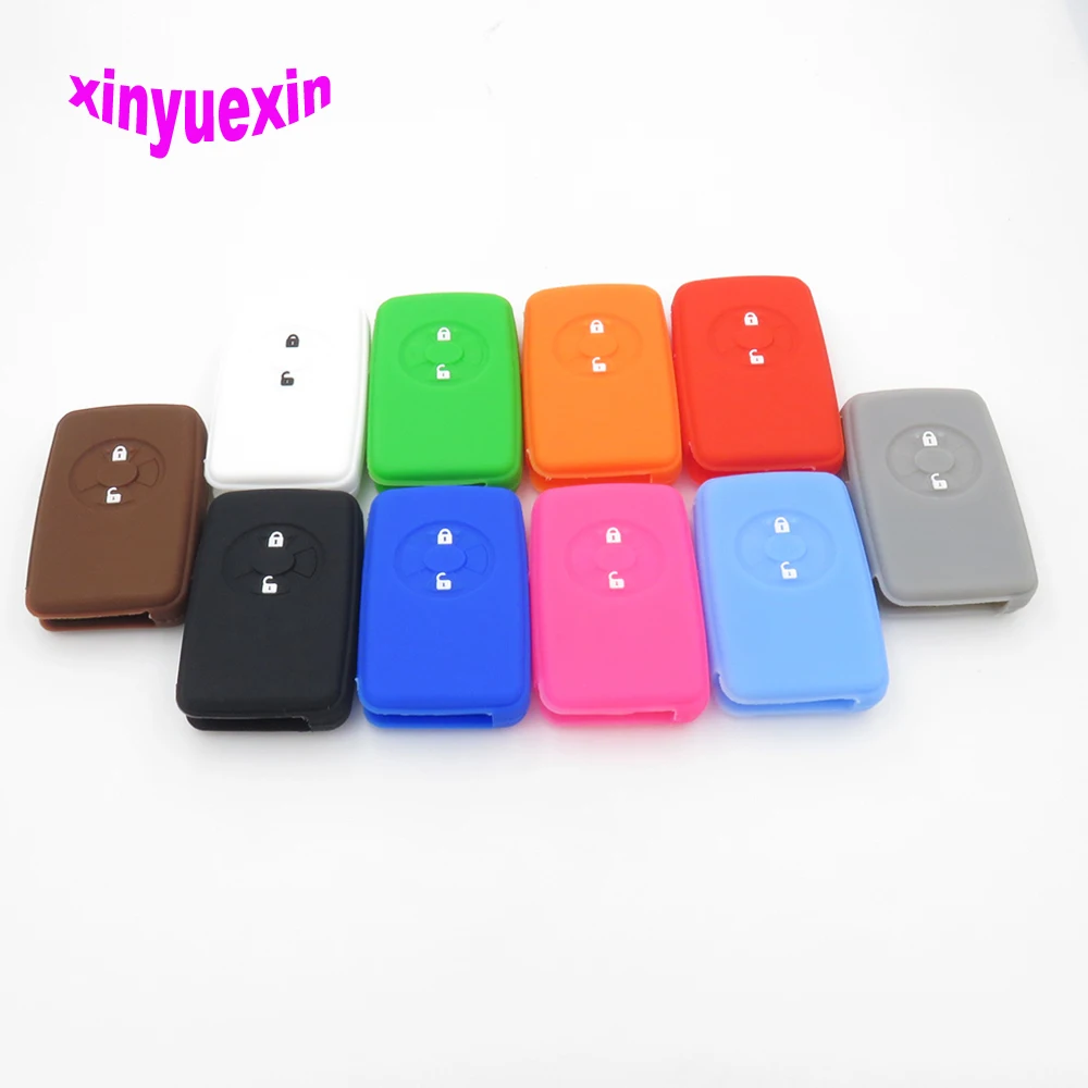 Xinyuexin силиконовый чехол для автомобильного ключа Toyota Camry Avalon Smart Remote Car Key Jacket Wallet