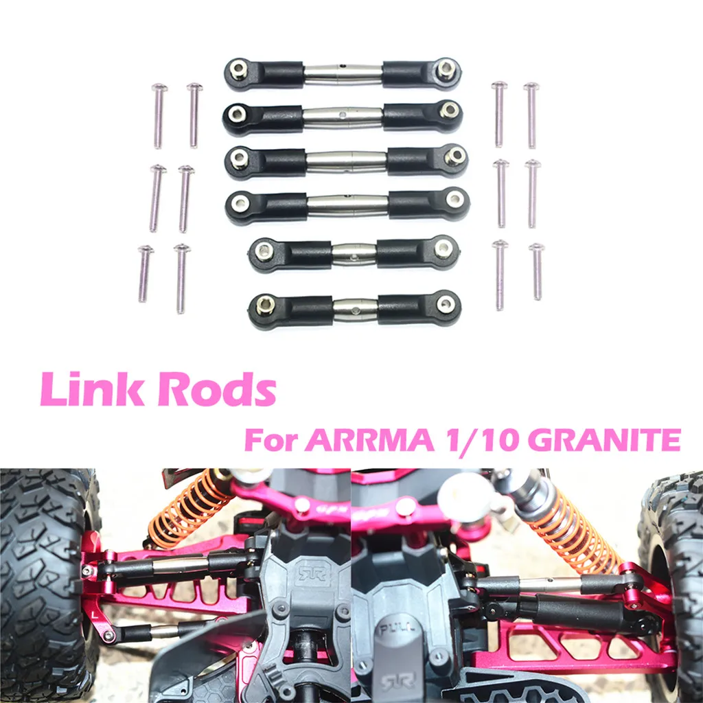 

Front Back Teeth Adjustable Lever Rod Link For ARRMA 1/10 GRANITE BIG ROCK Accessories Toys for Children