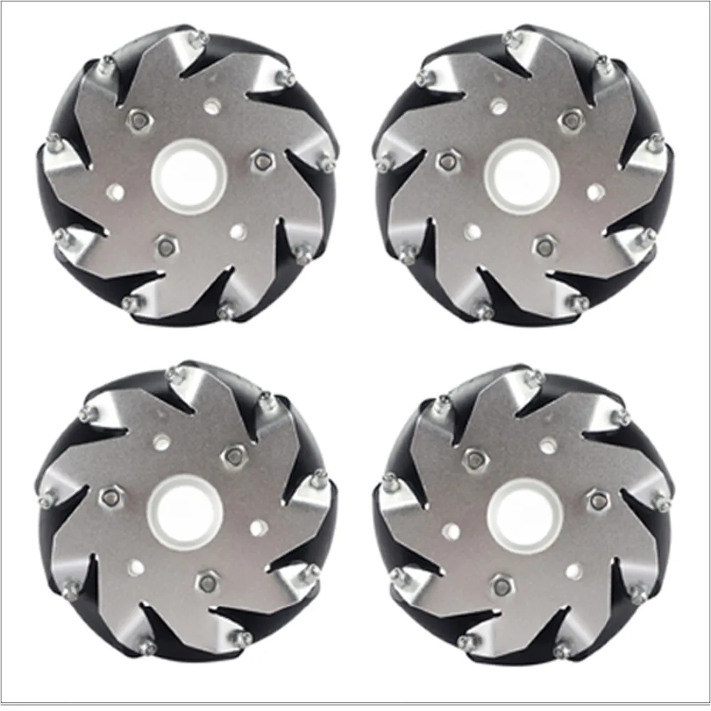(4 inch)100mm Aluminum Mecanum Wheels Set Basic ( 2 Left, 2 Right) for Arduino robot car