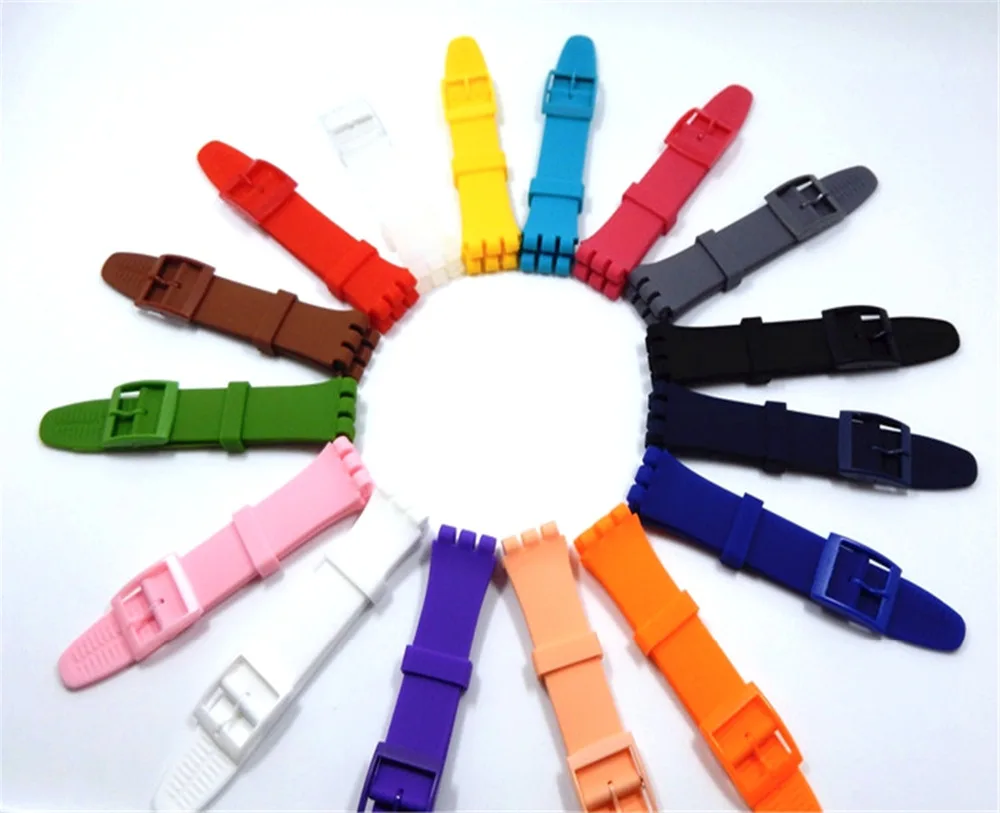 

Rubber Silicone Wrist Watch Band Strap for Swatch 16mm 17mm 19mm 20mm Watchband Accessories