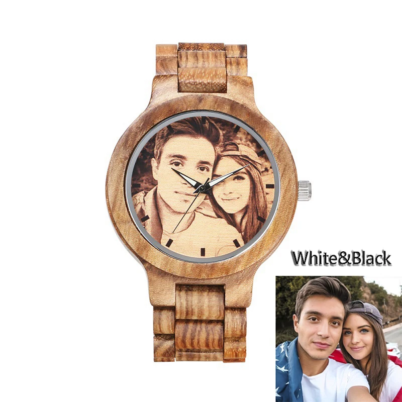 

Custom Watches Faces Natural Wooden Watch Private Label LOGO Picture Personalized Bamboo Handmade Design Quartz Women Men Gift
