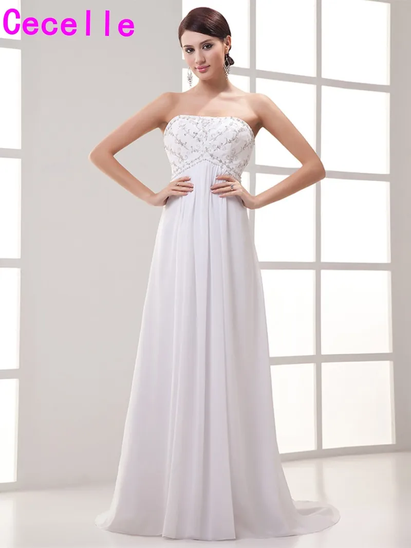 Flash Sale 2019 New Strapless Long Chiffon Maternity Wedding