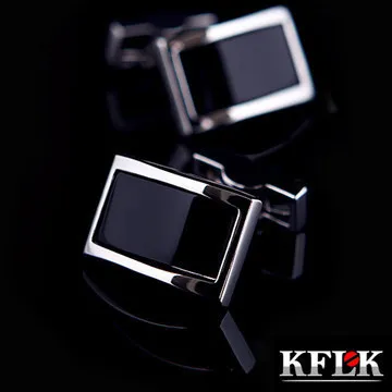 

KFLK Jewelry shirt cufflinks for mens Brand Black Cuff link Fashion Button High Quality Luxury Wedding Groom Male guests