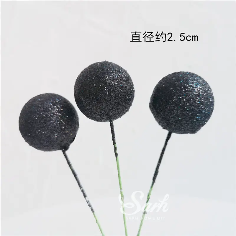 5pc 2.5cm black ball Инс панда Торт Топперы бамбуковые черепаха лист украшения с днем рождения для детей мальчик девочка вечерние принадлежности выпечки милые подарки - Цвет: 5pc 2.5cm black ball