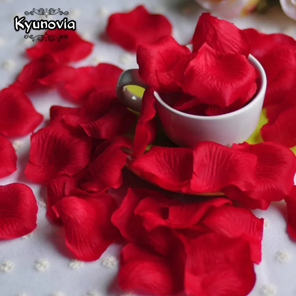 Kyunovia 500 шт лепестки роз Свадебные аксессуары Petalos De Rosa свадебные украшения из искусственной ткани свадебные лепестки роз FR02