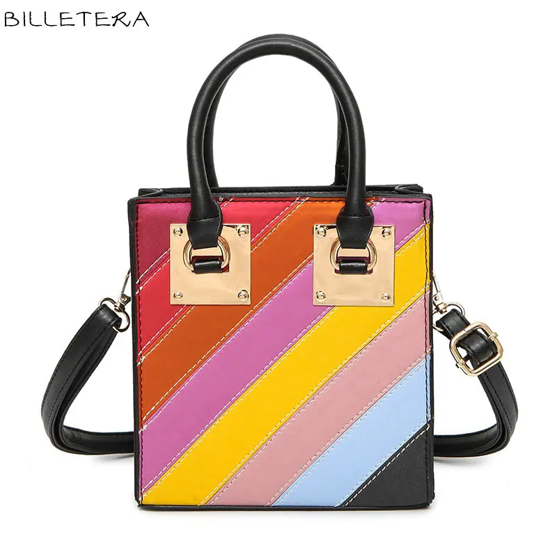 

BILLETERA Fashion Women Should Bag PU Leather Rainbow Women's Handbag