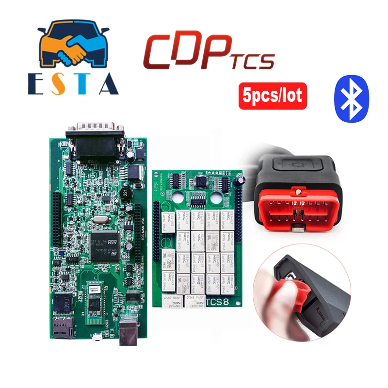 5 шт./лот новый CDP tcs pro cdp plus Bluetooth 2014.R2/2015 03 с keygen OBD2 сканер диагностический