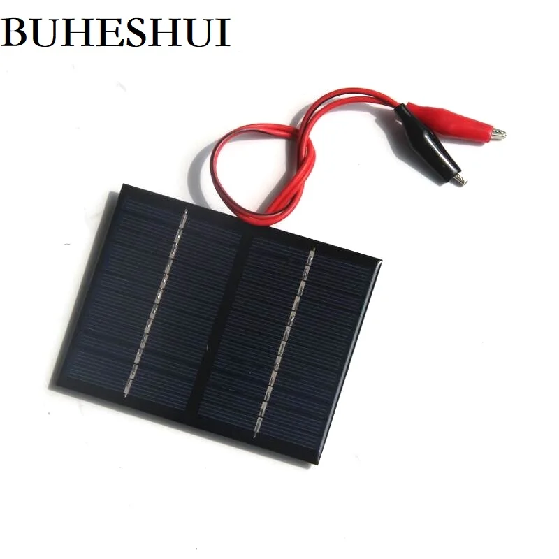 BUHESHUI 125MA В 12 В солнечных батарей поликристаллический DIY панели солнечные Cgarger + зажим для зарядки батарея системы свет Epoxy115 * мм 90 мм 5 шт