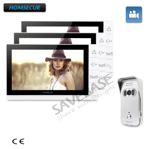 

HOMSECUR 9" Hands-free Video&Audio Home Intercom+Silver Camera for Home Security