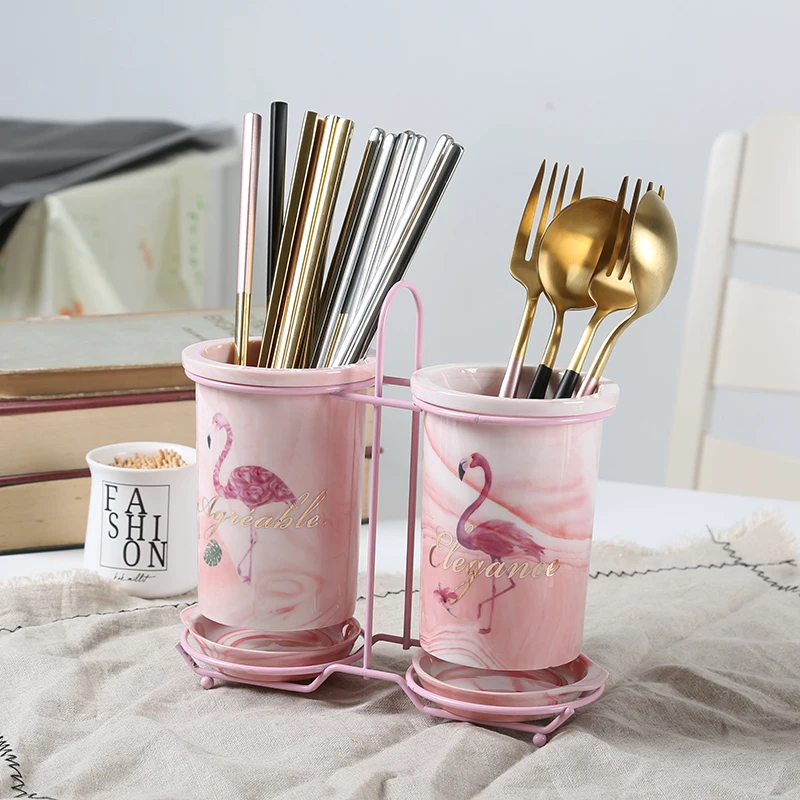 

Kitchen tableware storage rack ceramic chopsticks rack household storage tool ceramic chopsticks rack tableware storage rack