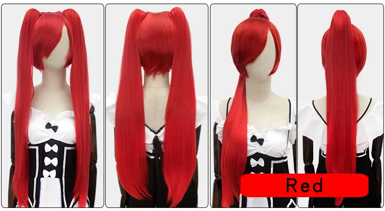 Hsiu 80cm Long Staight Ponytail Clip Cosplay Wig High Temperature Fiber Synthetic Wigs Anime Party 14 Color -Zentai shop online