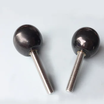 

2pcs M6 Stainless steel ball handle bakelite round head hand screw small rotary screws 35~60mm length diameter 25mm