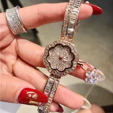 Элитный бренд женские кварцевые часы Женское платье часы модные розово-золотые кварцевые часы охватывающая деталь из нержавеющей стали Наручные часы