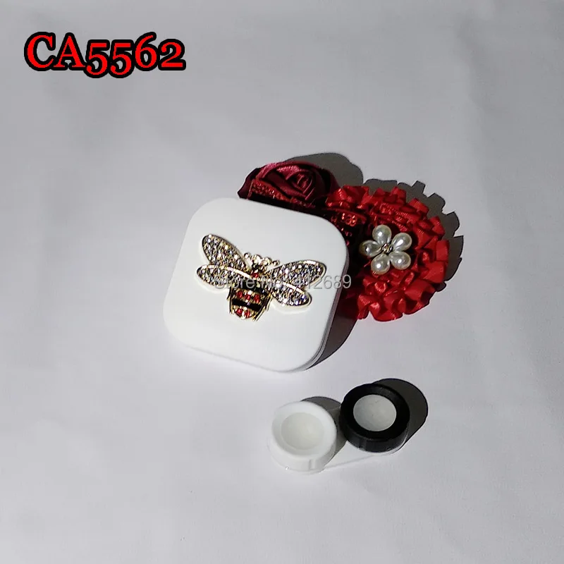 CA5562 Роскошный чехол для контактных линз с грушевой и алмазной Пчелой и beatles deco