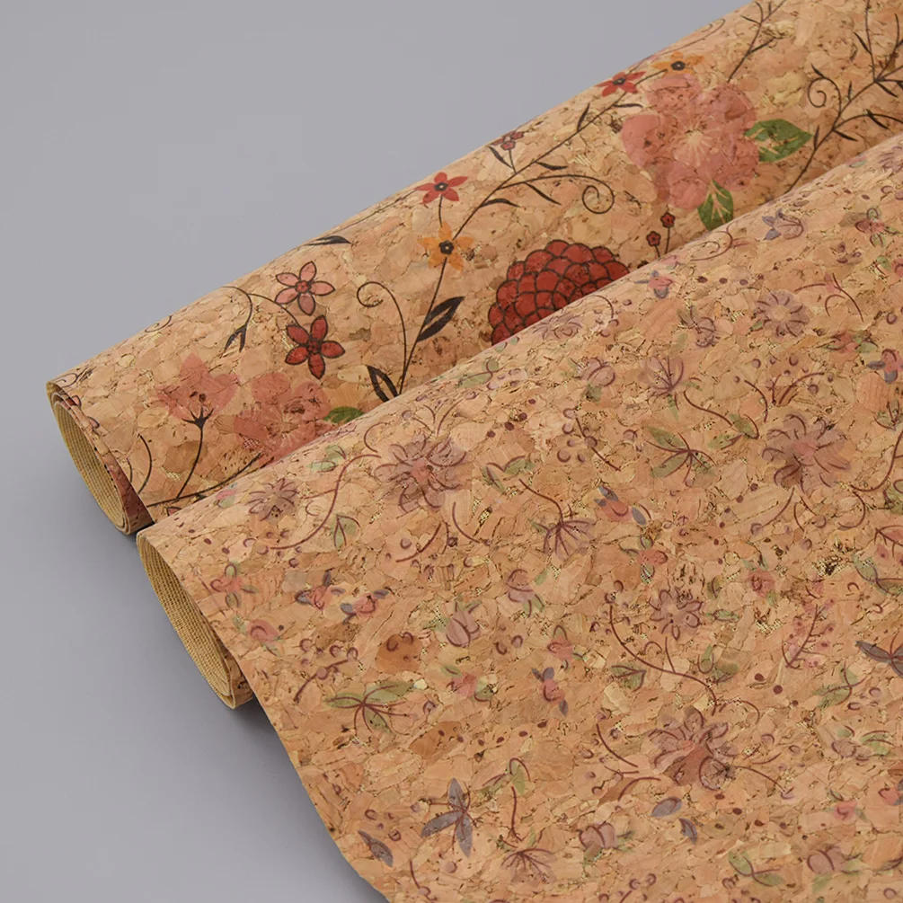 

A3 42x30cm Soft Cork Fabric Printed Flower Pattern Sewing Fabric For Garment Handbags Home Textile Materials