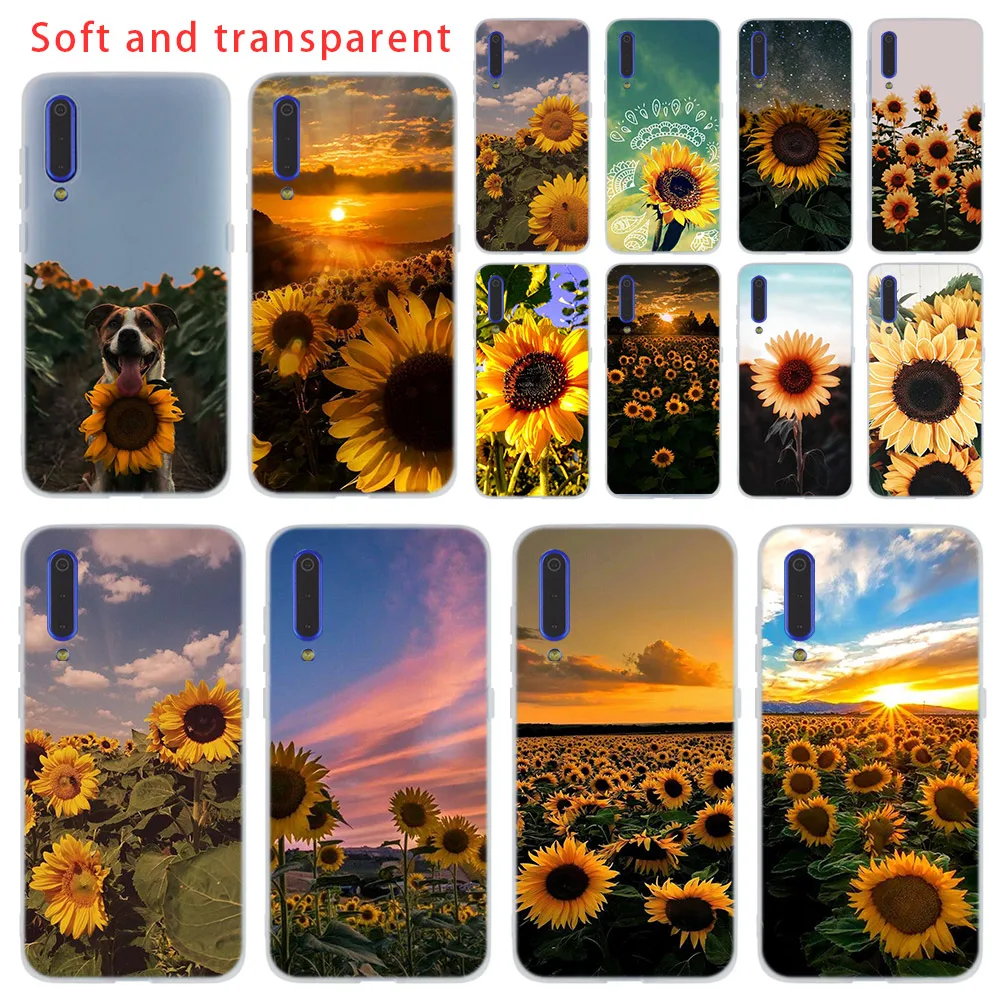 Summer Sunflower Soft Phone Case For Xiaomi Mi 12 11 Pro Ultra 10 9 8 SE 6X A3 A2 LITE cc9 cc9e Cover | Мобильные телефоны и