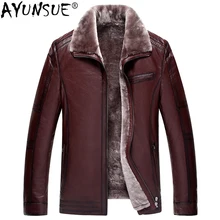 AYUNSUE, мужская куртка из натуральной кожи, зимняя, овчина, пальто для мужчин, Натуральная шерсть, мех, размера плюс, Chaqueta Cuero Hombre L77085 KJ843