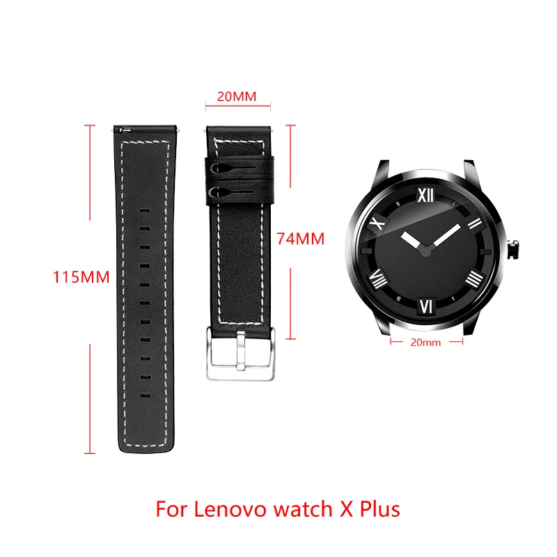 Для lenovo watch X Plus Смарт-часы кожаный ремешок совместимый ремешок ширина 20 мм часы сменный ремешок lenovo watch X Plus ремешок