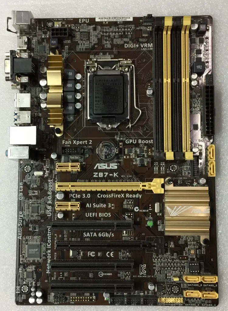 Asus Z87 K настольная материнская плата DDR3 LGA 1150 32GB для I3 I5 I7 CPU USB2.0 UBS3.0 SATA3