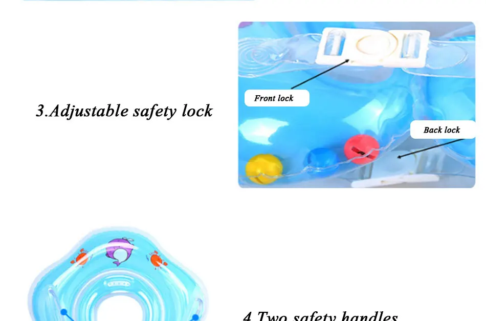 Infant Inflatable Ring Baby Neck Float Inflatable Wheels Newborns Bathing Circle Pool Rafts Safety Neck Float Summer Toys