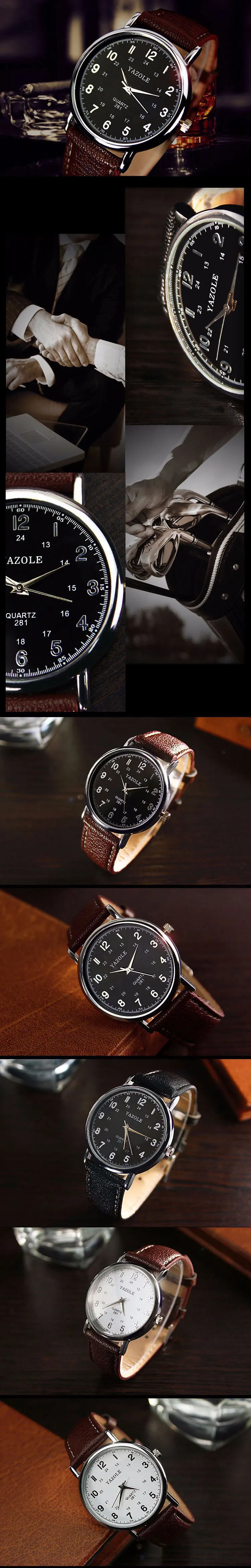 Yazole кварцевые наручные часы Для мужчин Часы лучший бренд класса люкс известный наручные часы для мужчин часы Relogio masculino relog Для мужчин hodinky часы мужскиемужские часы часы мужские наручные
