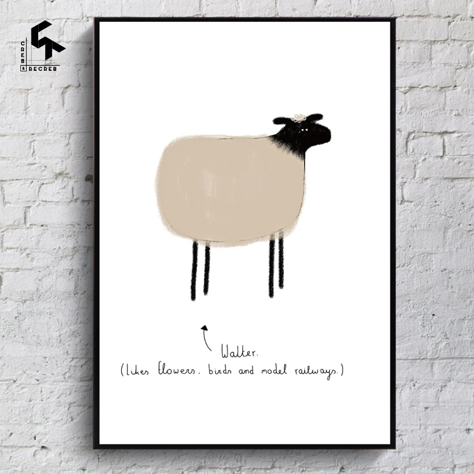 

CREATE&RECREATE Nordic Poster Animal Posters And Prints Wall Art Canvas Painting Decorative Pictures For Nursery CR1810106011