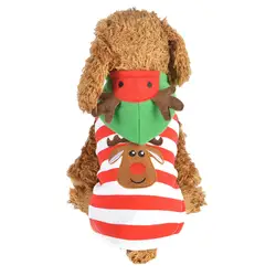 Собака Щенок толстовка в полоску Стиль теплая одежда Лось Наряжаться рождественское пальто Одежда для собак пальто Pet товары #0