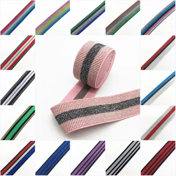 

40MM Nylon Colorful Rubber Elastic Band Striped Shoulder Bottom Straps for Webbing Garment Sewing DIY Clothes Accessories 1Meter