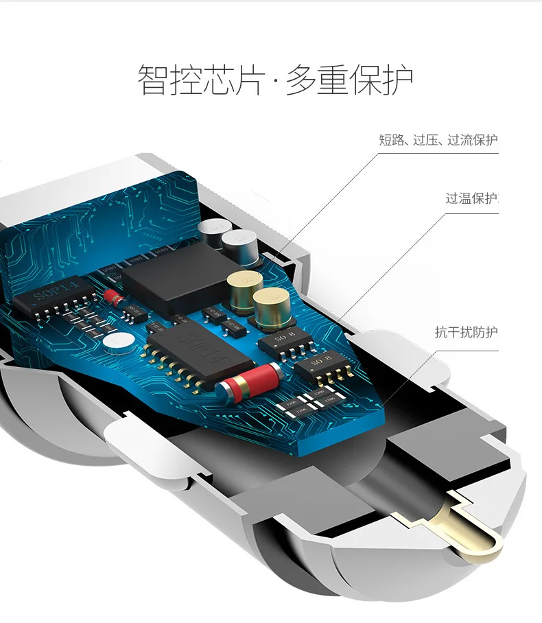 QC 3,0 Автомобильное зарядное устройство металлический корпус два usb-порта Быстрая зарядка универсальное автомобильное зарядное устройство для Xiaomi samsung iPhone iPad и т. д