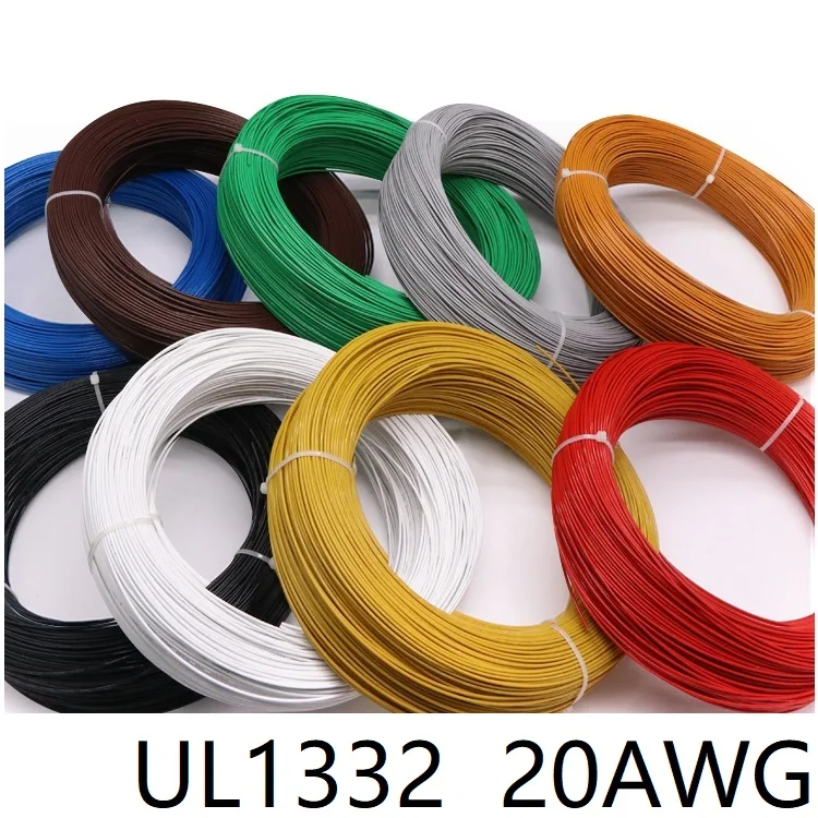 

UL1332 20AWG Teflon Plastic Insulated Wire 0.5mm Square OFC Tinned Copper Electric Cable High Temperature Conductivity DIY Line