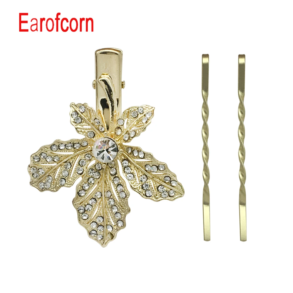 Earofcorn 2019 европейский и американский модный шикарный золотой кленовый лист Цветы