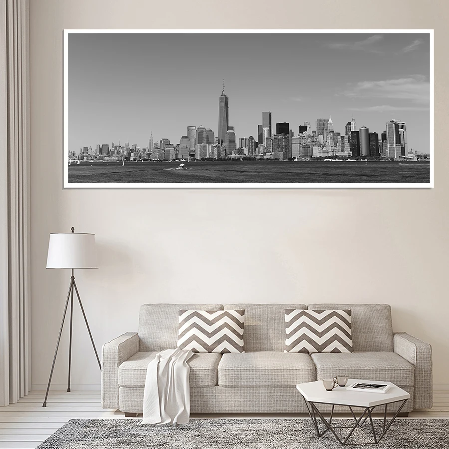 3 - City Night Landscape Wall Art Canvas Painting San Francisco Wall Pictures Modern Black and White Prints and Posters Decoration