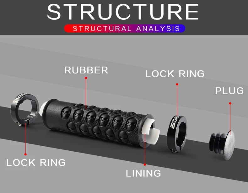 BORASE череп ручка алюминиевый сплав двойной замок для езды на велосипеде оборудование запасные части горный велосипед руль набор