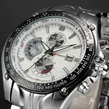 CURREN Hommes Pleine Montre En Acier De Mode Casual Mâle Montre De Mode Date Heures Horloge Cadran Blanc Sport Mouvement Quartz Montres