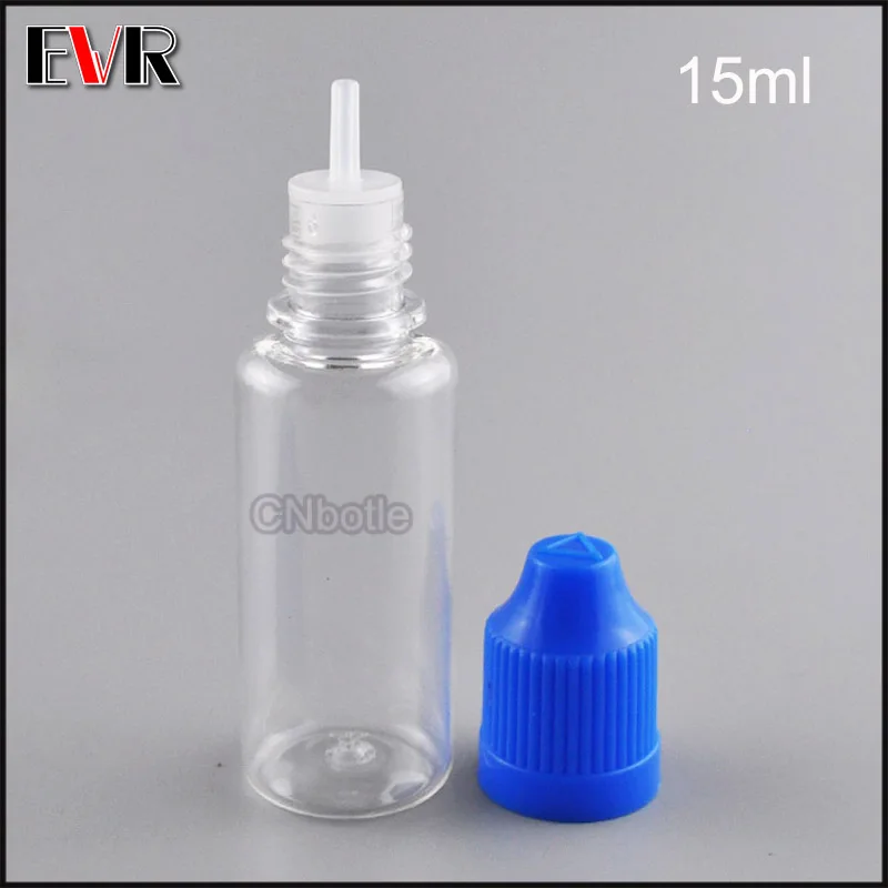 1000pcs 15ML Clear Eye Drops Bottle with long thin tip and childproof