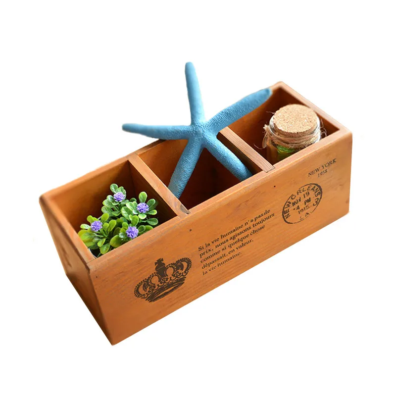 Domácnost a zahrada Multifunkční dřevěné skladovací boxy a zásobníky Kreativní dřevěná krabička Pencil Vase Desktop Storage Case Kancelářský stůl organizátor