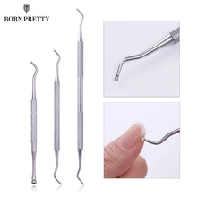 Двусторонний Толкатель для удаления кутикулы Инструмент из нержавеющей стали корректор канавок маникюр Дизайн ногтей педикюр набор инструментов